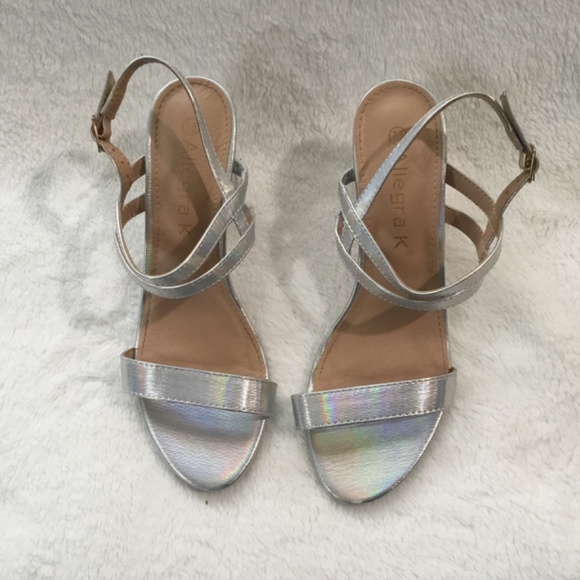 Open Toe Slingback Chunky Hell Strap Sandals size 7.5 USA - Picture 5 of 5